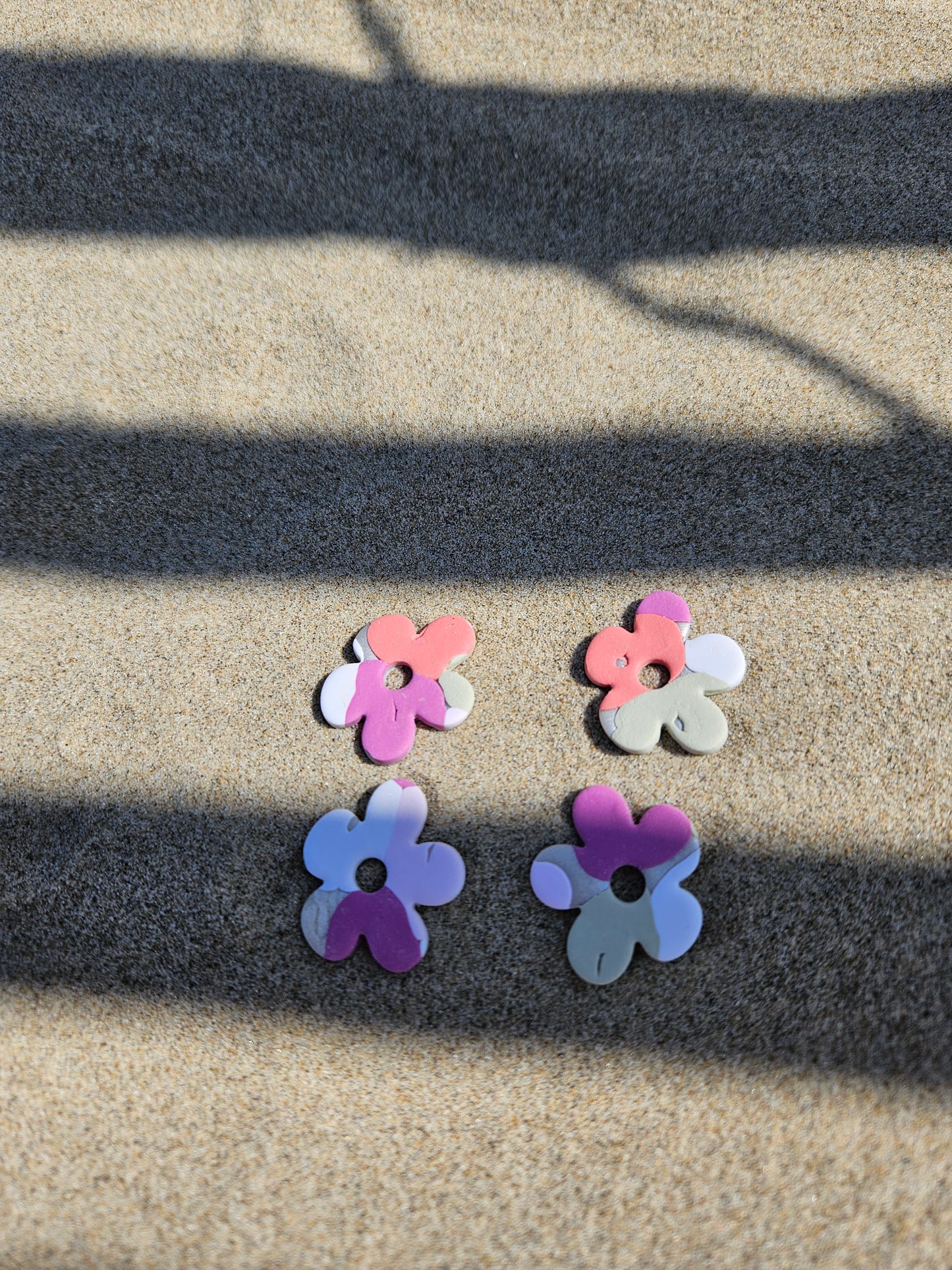 Boucles oreilles interchangeables GEORGETTE - ARLEQUIN ROSE
