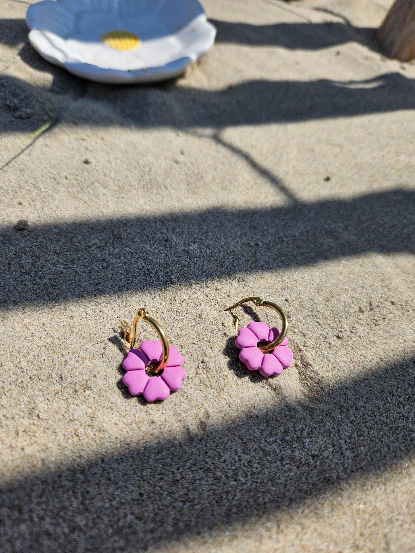 Boucles oreilles interchangeables JEANNE / ROSE MAUVE