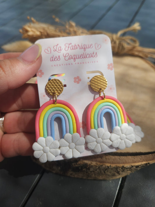 Boucles oreilles - arc en ciel / RAINBOW - FLEUR