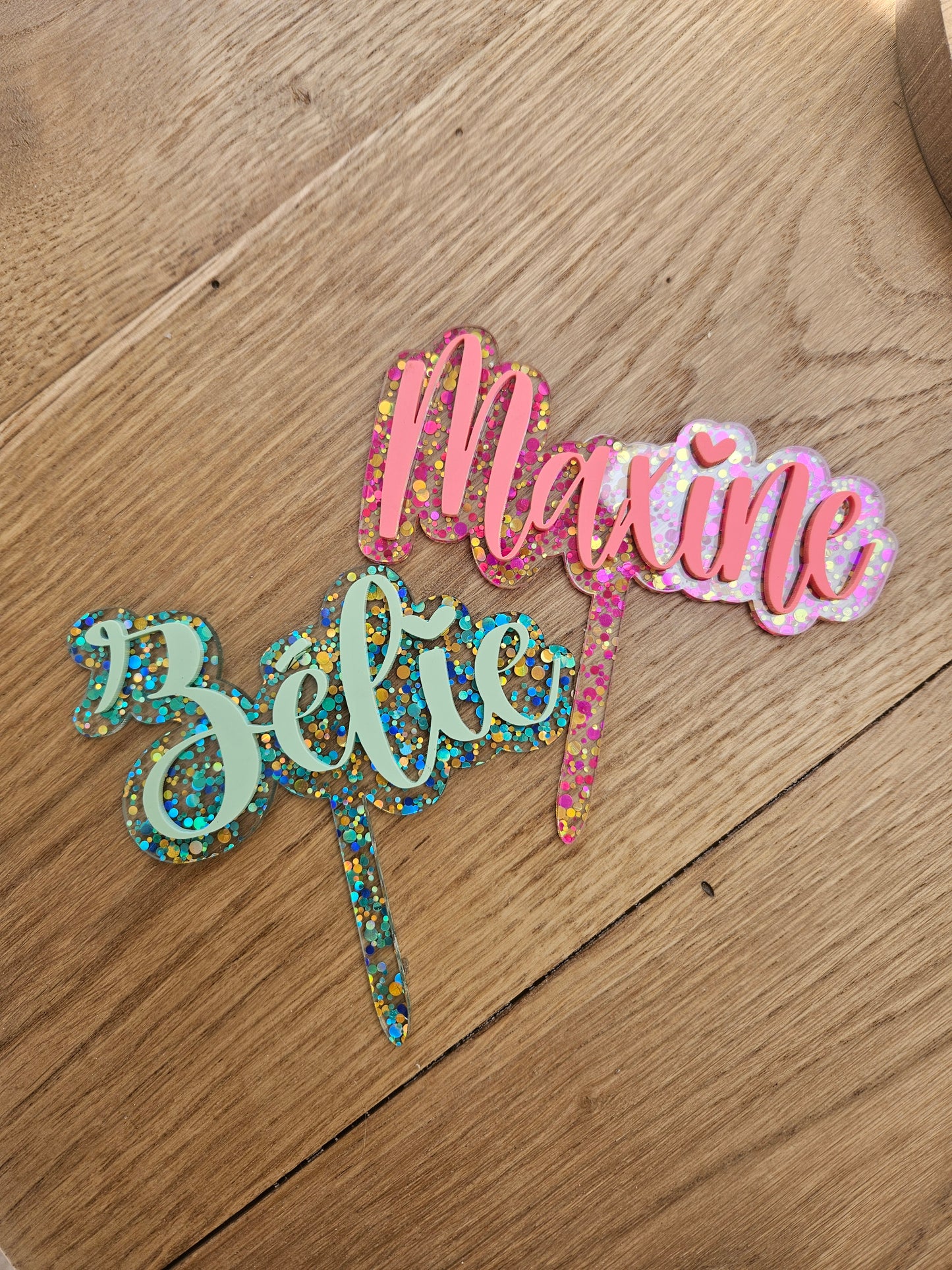 Cake topper PRÉNOM personnalisé / déco anniversaire baptême mariage communion / déco fille