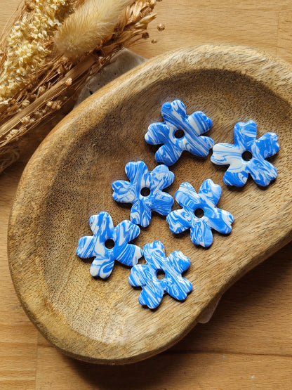 Boucles oreilles interchangeables ZOE - COLLECTION SUMMER - MARBRE BLEU SEA