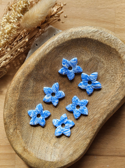 Boucles oreilles ANNIE interchangeables - COLLECTION SUMMER - MARBRE BLEU SEA