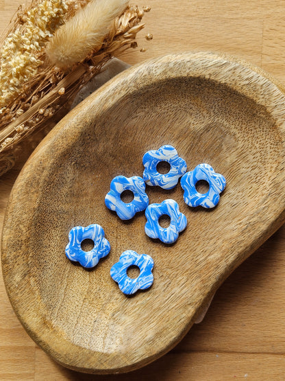 Boucles oreilles interchangeables ZELIE - COLLECTION SUMMER - MARBRE BLEU SEA