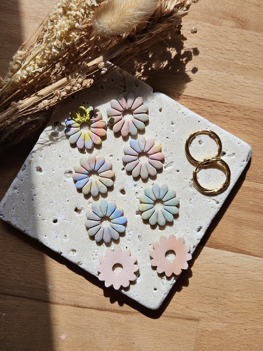 Boucles oreilles interchangeables SUZANE - COLLECTION SUMMER - MARBRÉ RAINBOW REVERSIBLE