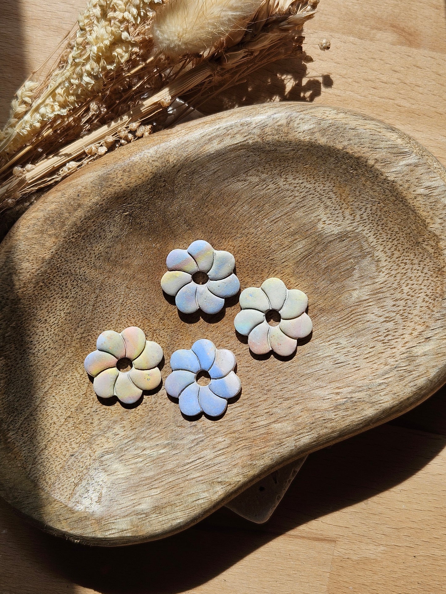 Boucles oreilles interchangeables CAPUCINE - COLLECTION SUMMER - MARBRE RAINBOW REERSIBLE