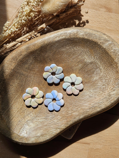 Boucles oreilles interchangeables CAPUCINE - COLLECTION SUMMER - MARBRE RAINBOW REERSIBLE