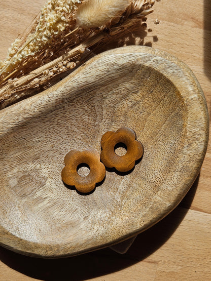 Boucles oreilles interchangeables MAXI ZELIE - COLLECTION SUMMER - BOIS MARRON