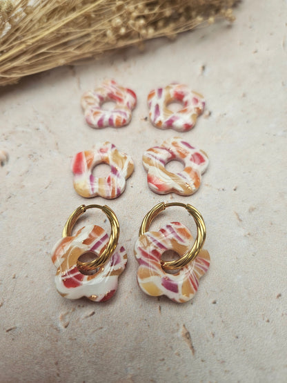 Boucles oreilles interchangeables - COLLECTION FALL IN LOVE - ZELIE VITRAIL AUTOMNE