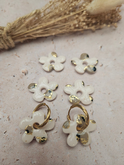 Boucles oreilles interchangeables - COLLECTION FALL IN LOVE - GEORGETTE BEIGE LEOPARD OR