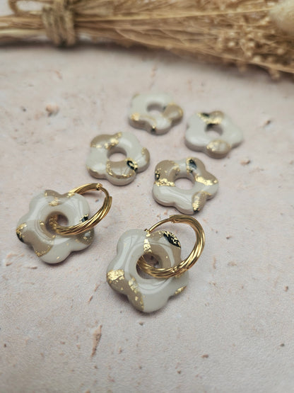 Boucles oreilles interchangeables - COLLECTION FALL IN LOVE - ZELIE GRISE LEOPARD OR