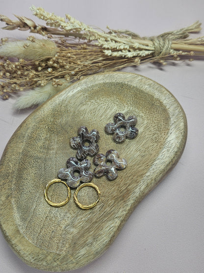 Boucles oreilles interchangeables - DROP OCTOBRE - GEORGETTE MARBRE CHOCO