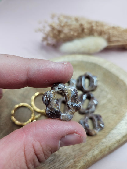 Boucles oreilles interchangeables - DROP OCTOBRE - ELISE MARBRÉ CHOCO