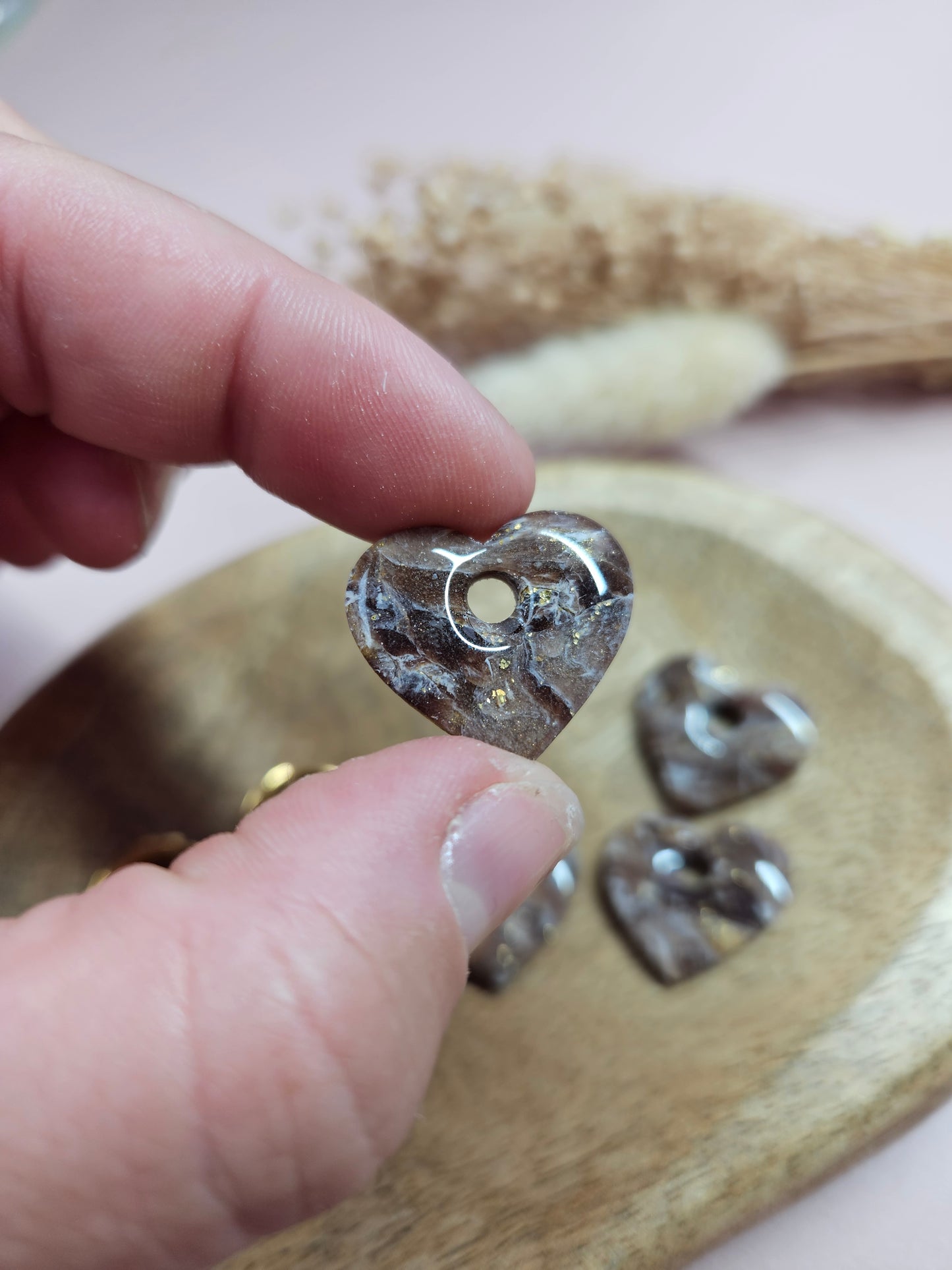 Boucles oreilles interchangeables - DROP OCTOBRE - MARGOT MARBRE CHOCO