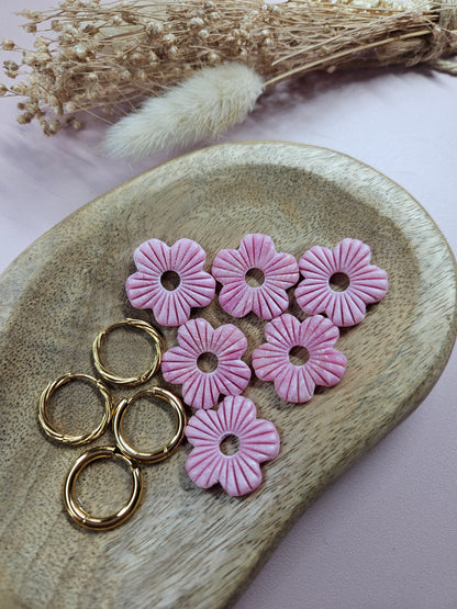 Boucles oreilles interchangeables - DROP OCTOBRE - MAXIME NACRE ROSE