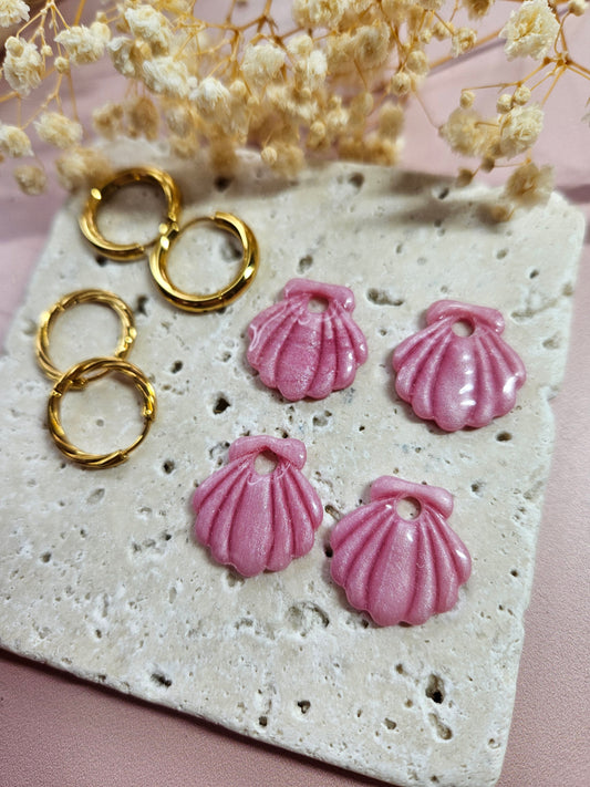 Boucles oreilles interchangeables - DROP OCTOBRE - ARIEL NACRE ROSE