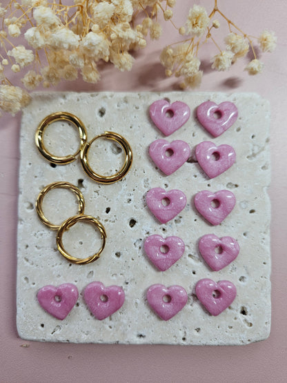 Boucles oreilles interchangeables - DROP OCTOBRE - MINI MARGOT NACRE ROSE