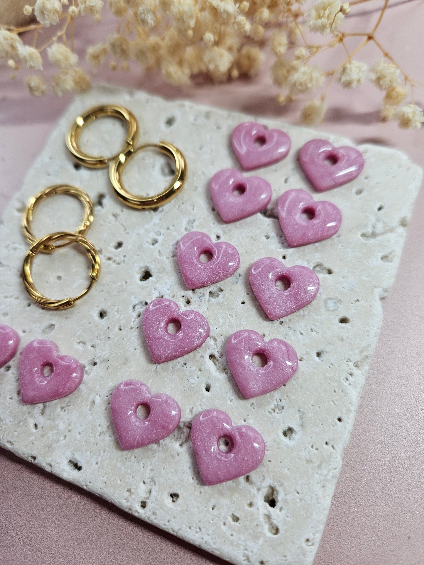 Boucles oreilles interchangeables - DROP OCTOBRE - MINI MARGOT NACRE ROSE