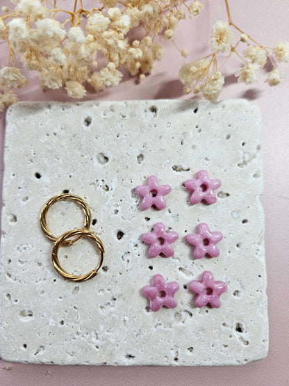 Boucles oreilles interchangeables - DROP OCTOBRE - MINI ALBA MARBRE ROSE