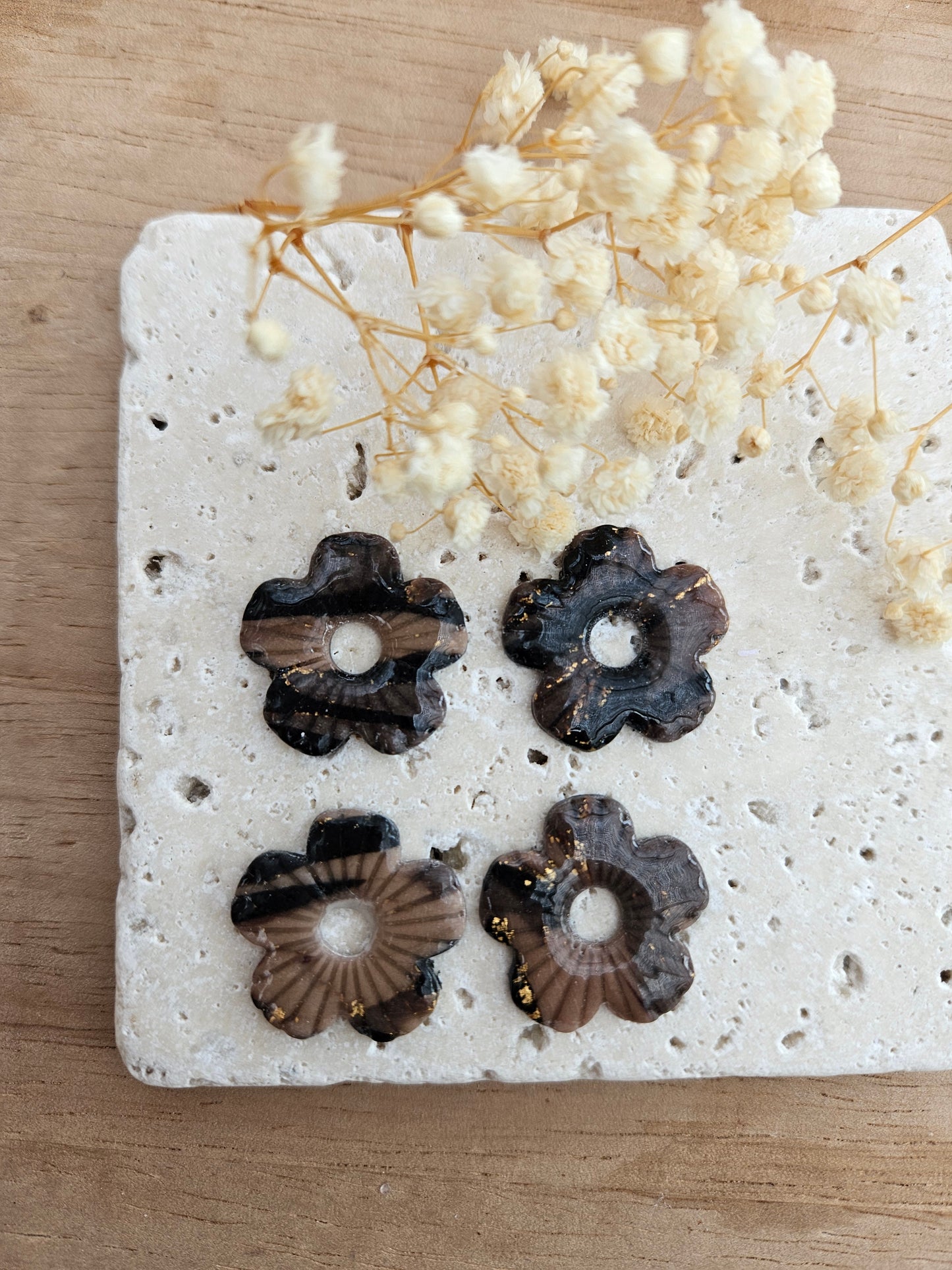 Boucles oreilles interchangeables - DROP OCTOBRE - MAXIME MARRON CHOCO