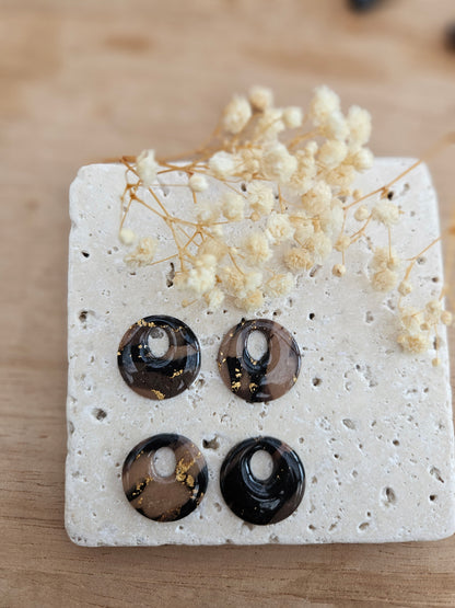 Boucles oreilles interchangeables - DROP OCTOBRE - AURORE  MARRON CHOCO