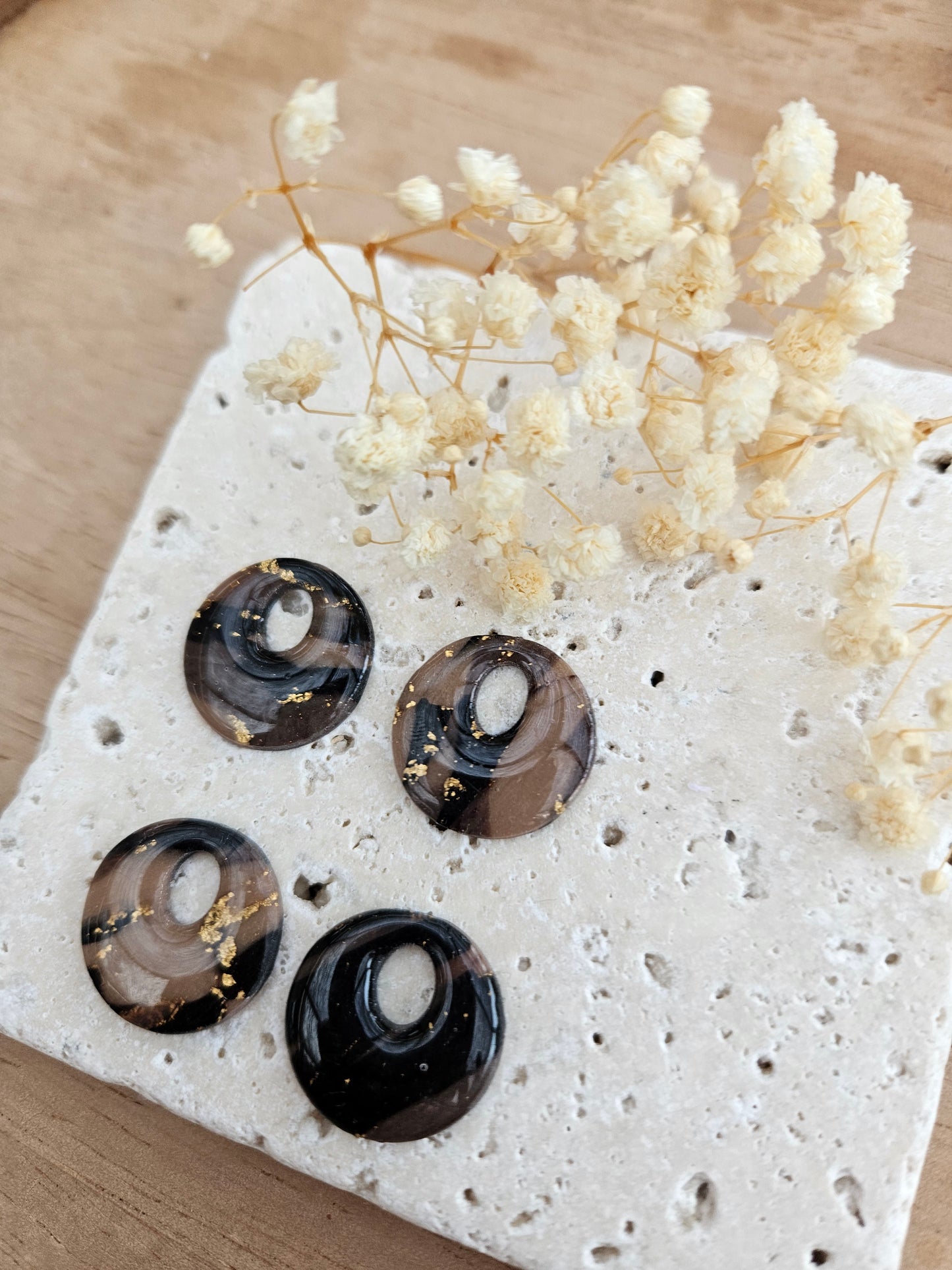 Boucles oreilles interchangeables - DROP OCTOBRE - AURORE  MARRON CHOCO