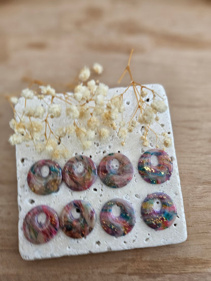 Boucles oreilles interchangeables - DROP OCTOBRE - AURORE  GALAXY ROSE