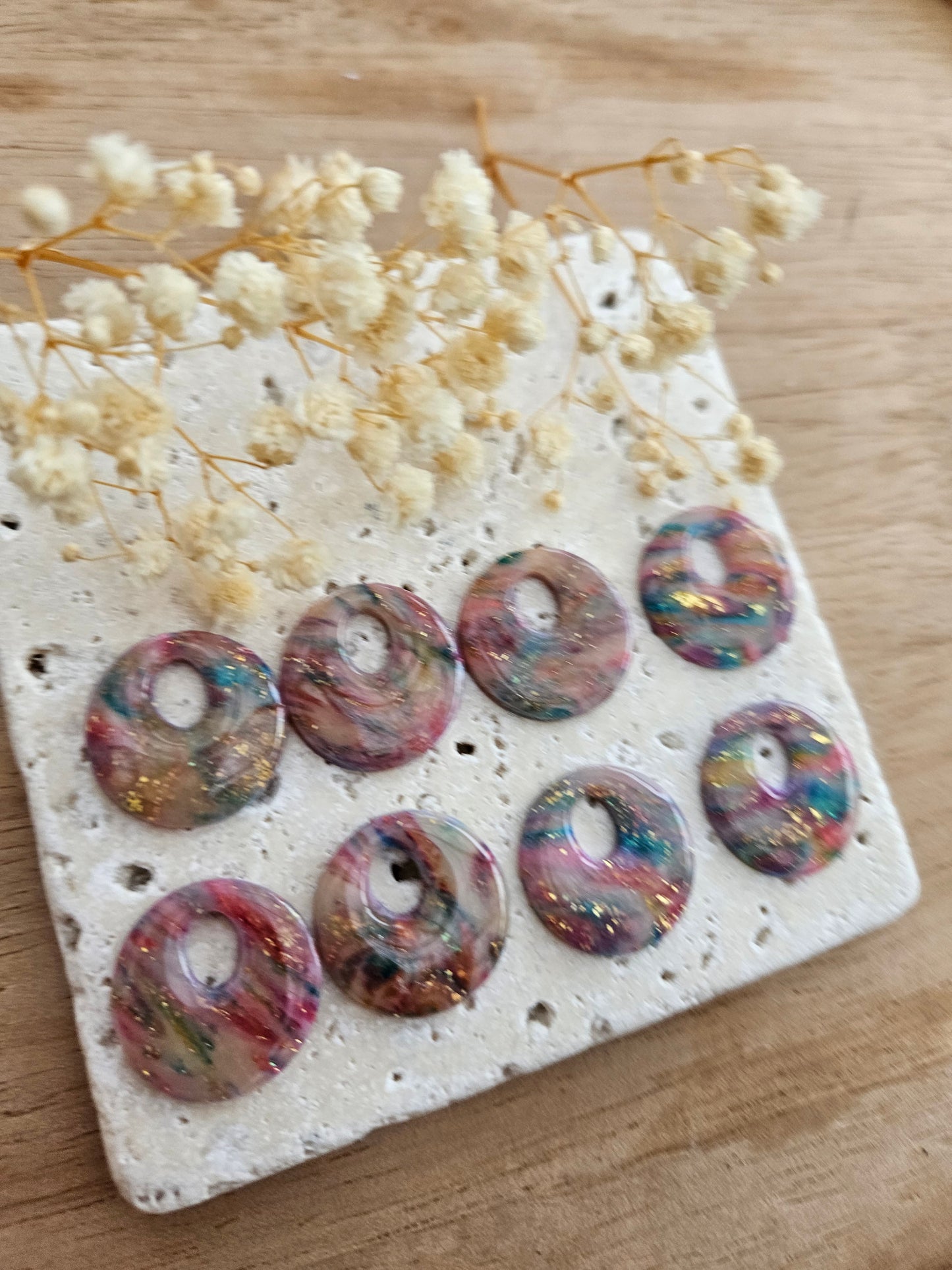 Boucles oreilles interchangeables - DROP OCTOBRE - AURORE  GALAXY ROSE