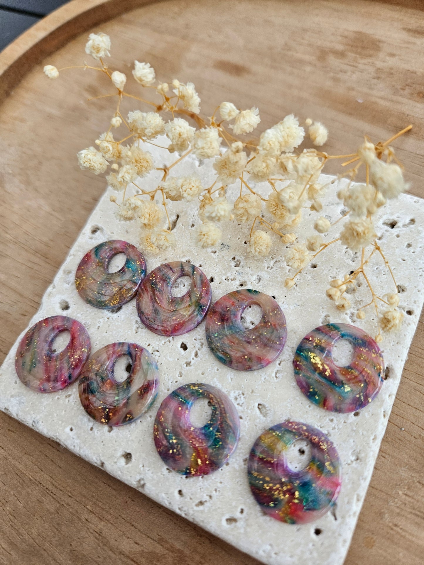 Boucles oreilles interchangeables - DROP OCTOBRE - AURORE  GALAXY ROSE