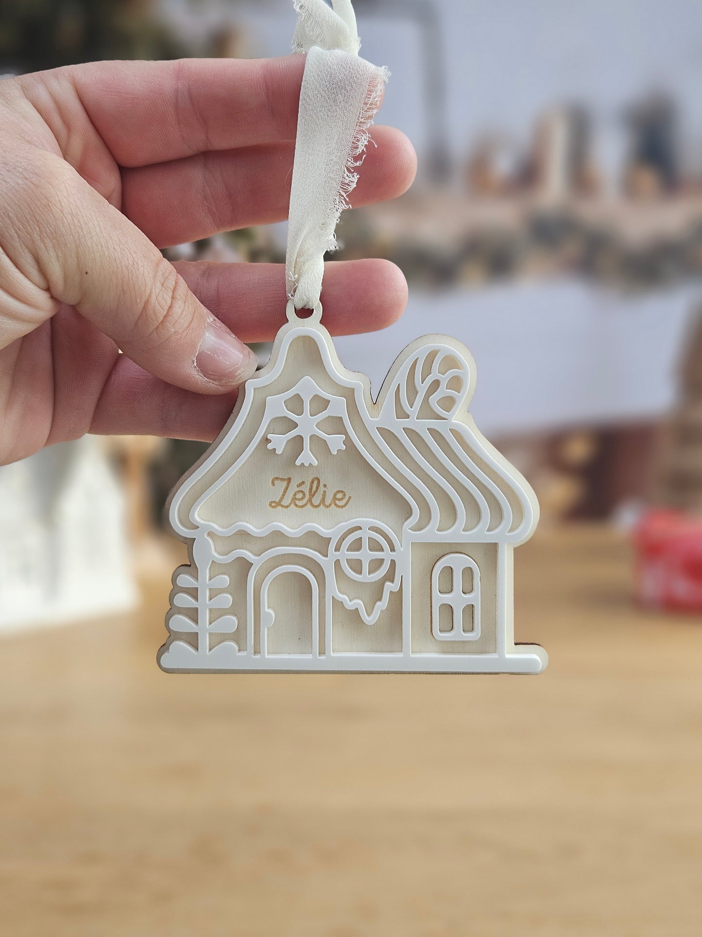 Boule de Noël personnalisée | Pain épice blanche