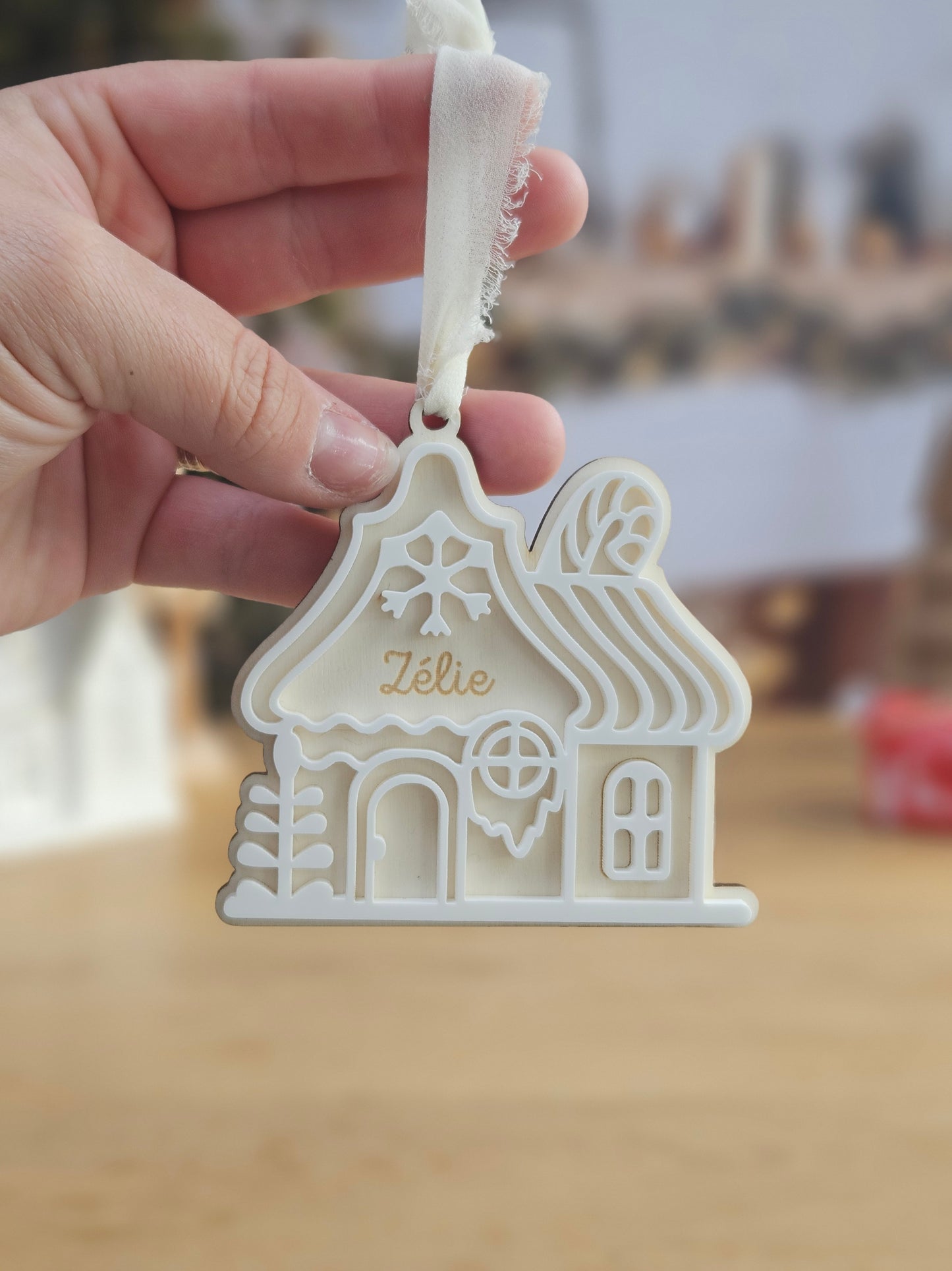 Boule de Noël personnalisée | Pain épice blanche