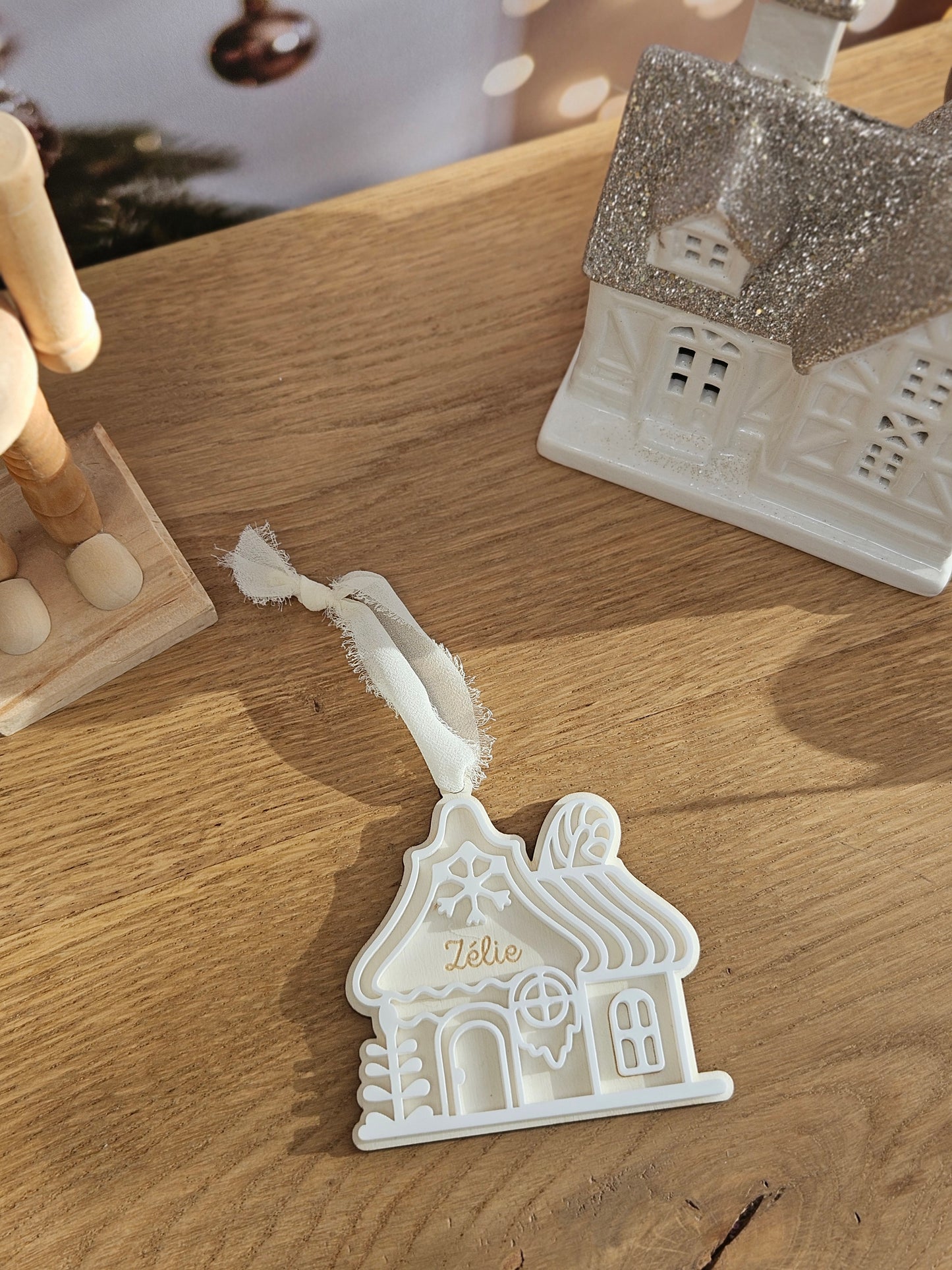 Boule de Noël personnalisée | Pain épice blanche