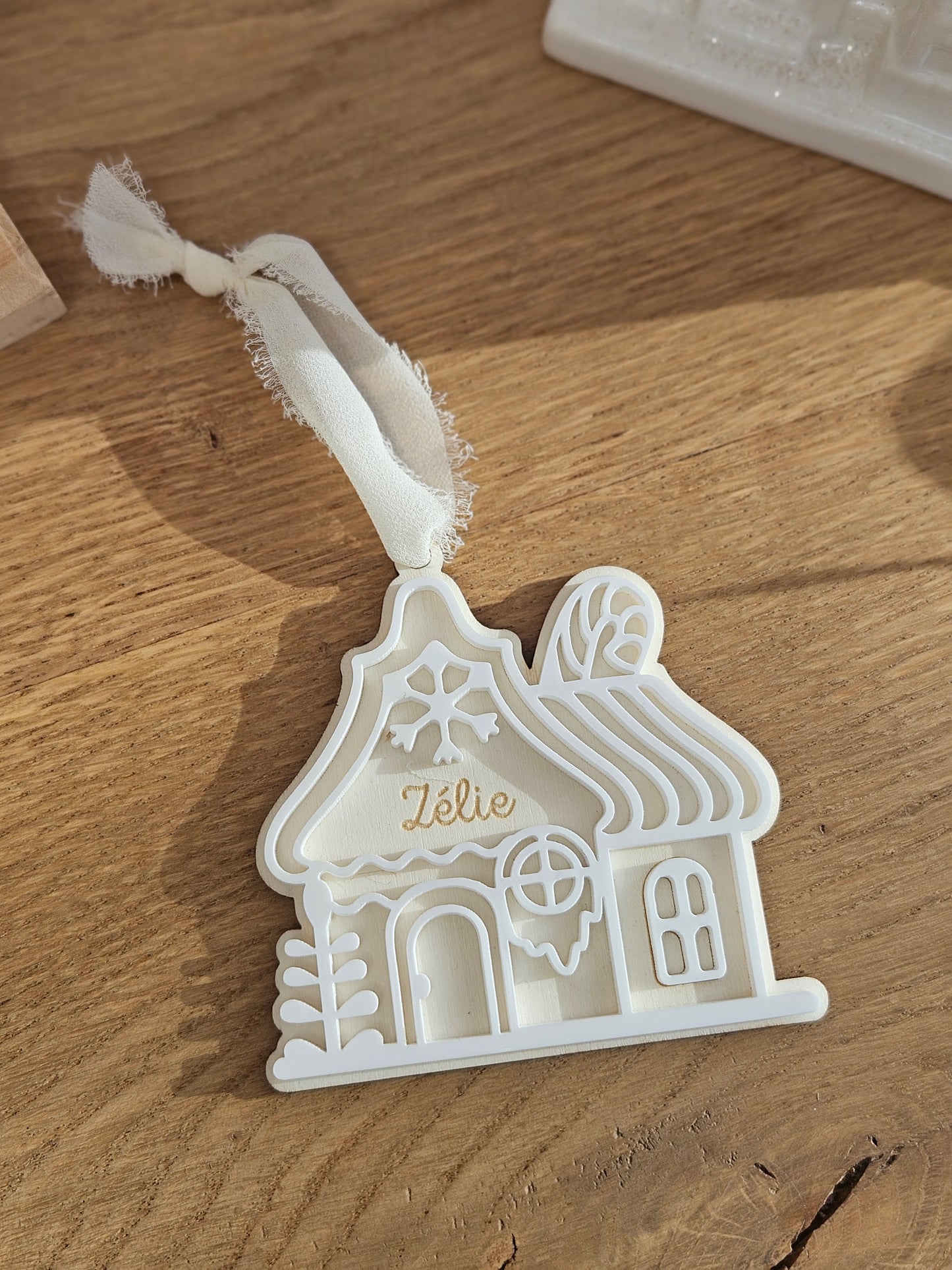 Boule de Noël personnalisée | Pain épice blanche