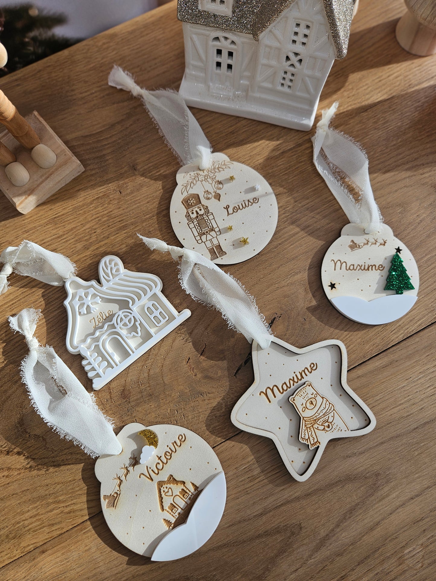 Boule de Noël personnalisée | Ronde neige et sapin