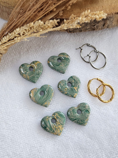 Pampilles interchangeables - Collection Noël "Let it Shine" - MARGOT - marbré vert et or