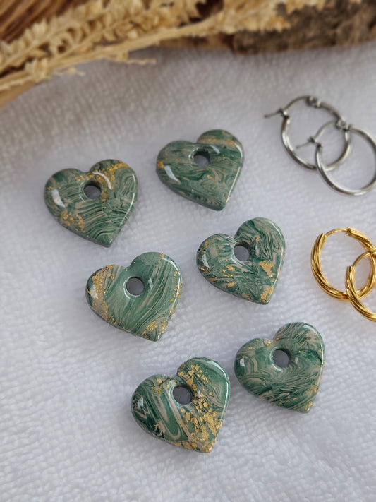 Pampilles interchangeables - Collection Noël "Let it Shine" - MARGOT - marbré vert et or