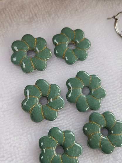 Pampilles interchangeables - Collection Noël "Let it Shine" - CAPUCINE - vert et or