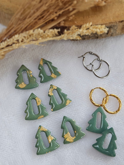 Pampilles interchangeables - Collection Noël "Let it Shine" - SAPIN - vert et or