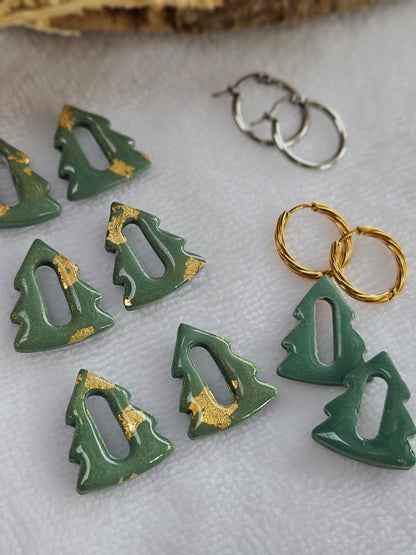 Pampilles interchangeables - Collection Noël "Let it Shine" - SAPIN - vert et or