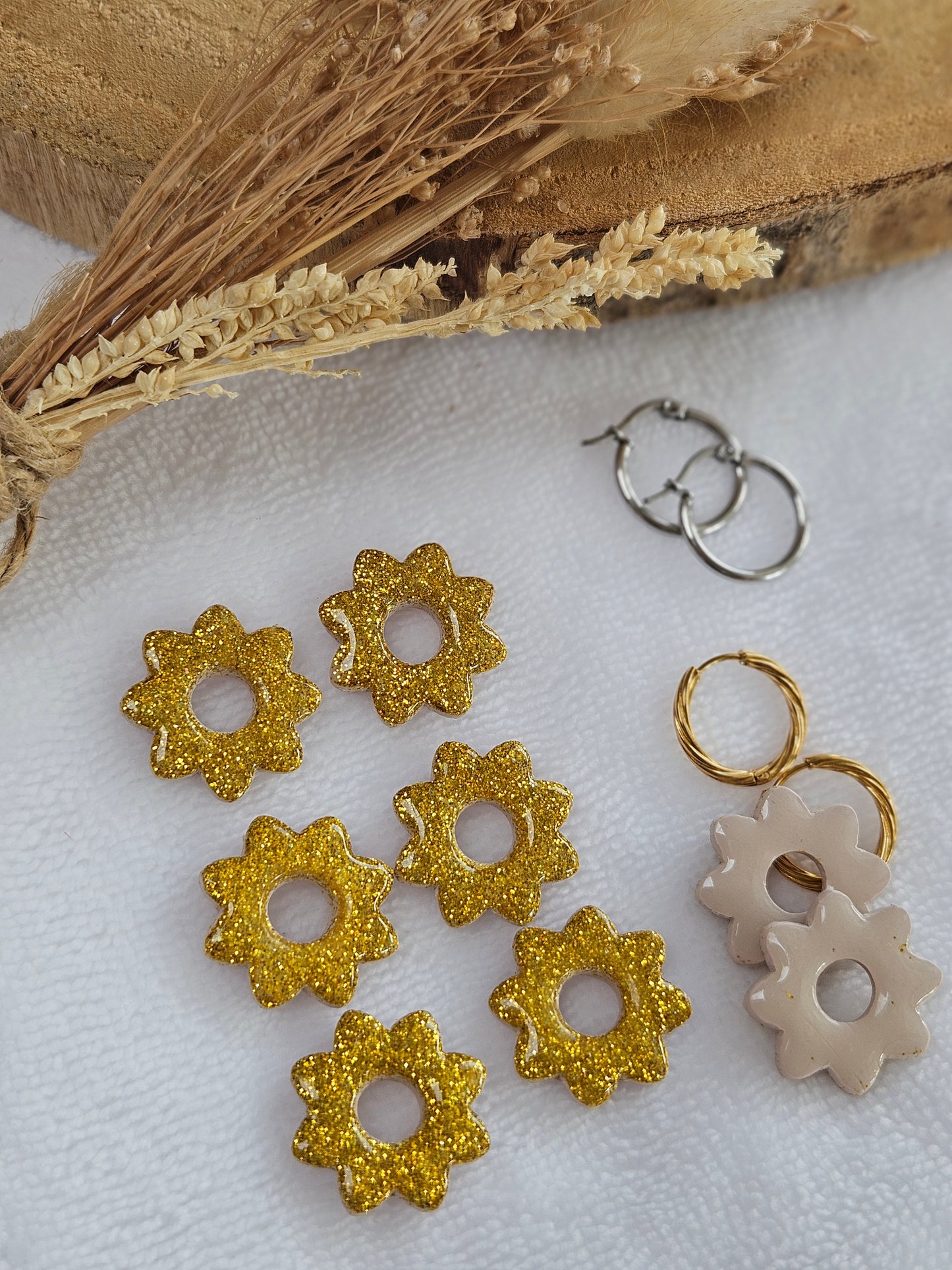 Pampilles interchangeables - Collection Noël "Let it Shine" - LISETTE - IVOIRE ET PAILLETTES OR REVERSIBLE