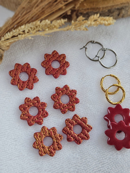 Pampilles interchangeables - Collection Noël "Let it Shine" - LISETTE - ROUGE NACRÉ OR EFFET PULL RÉVERSIBLES