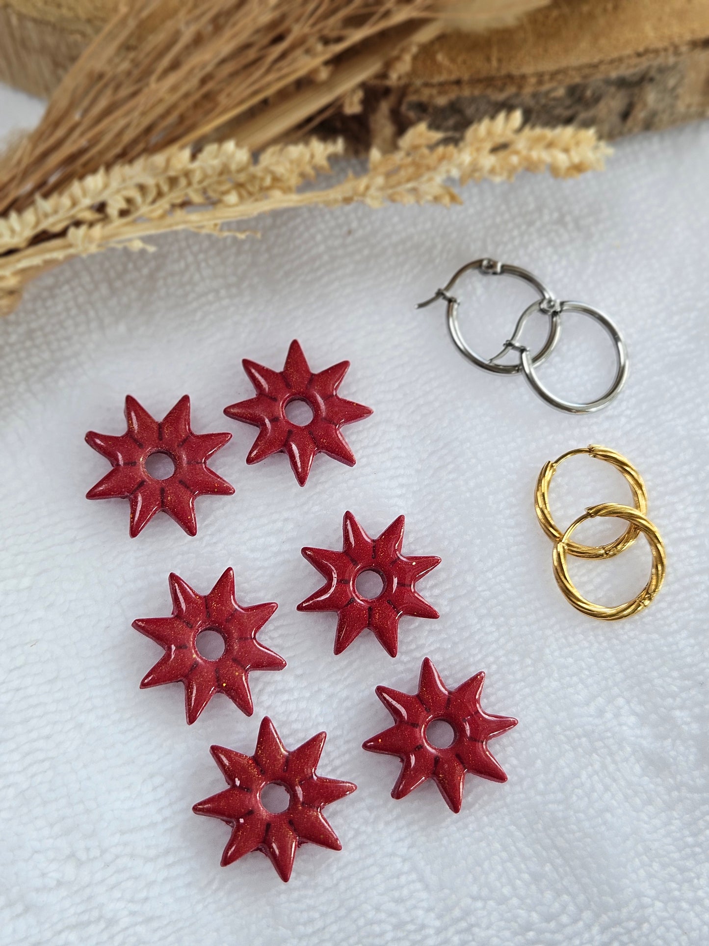 Pampilles interchangeables - Collection Noël "Let it Shine" - PAULA - ROUGE PAILLETTE OR