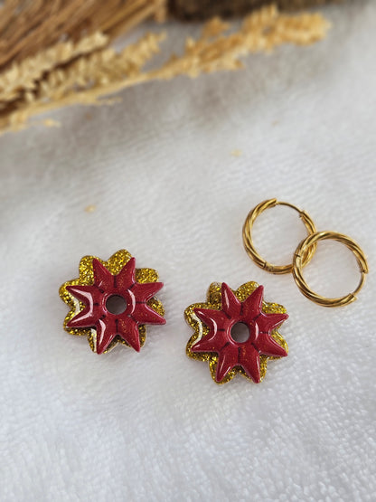 Pampilles interchangeables - Collection Noël "Let it Shine" - PAULA - ROUGE PAILLETTE OR