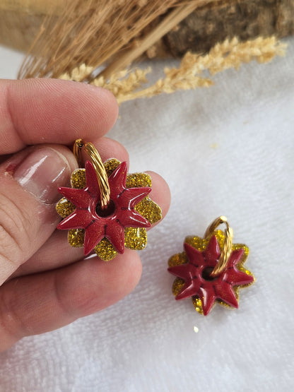 Pampilles interchangeables - Collection Noël "Let it Shine" - LISETTE - IVOIRE ET PAILLETTES OR REVERSIBLE