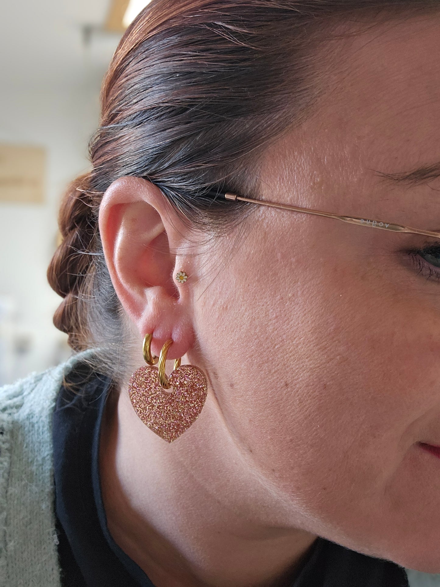 Pampilles interchangeables  - MARIETTE - CHAMPAGNE PAILLETTES