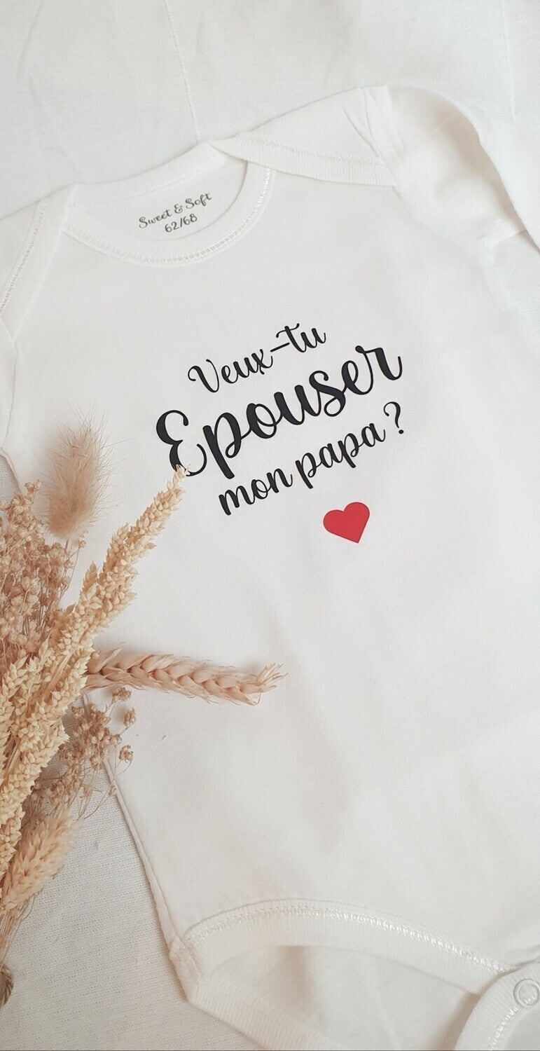 Body personnalisé | vêtement bébé personnalisé | annonce mariage | demande mariage | naissance | cadeau personnalisé | pour bébé | maman |