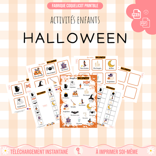 Fichier éducation HALLOWEEN / fichier imagier enfant bébé découverte automne citrouille