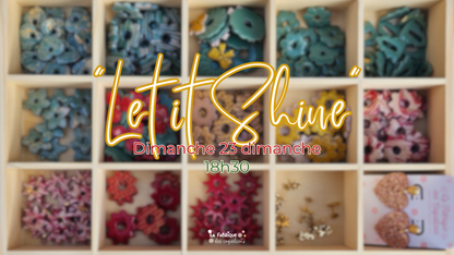 Pampilles interchangeables - Collection Noël "Let it Shine" - LISETTE - IVOIRE ET PAILLETTES OR REVERSIBLE