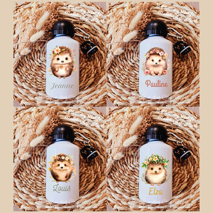 Gourde enfant / bébé / cadeau personnalisé, rentrée des classes, anniversaire / hérisson prénom