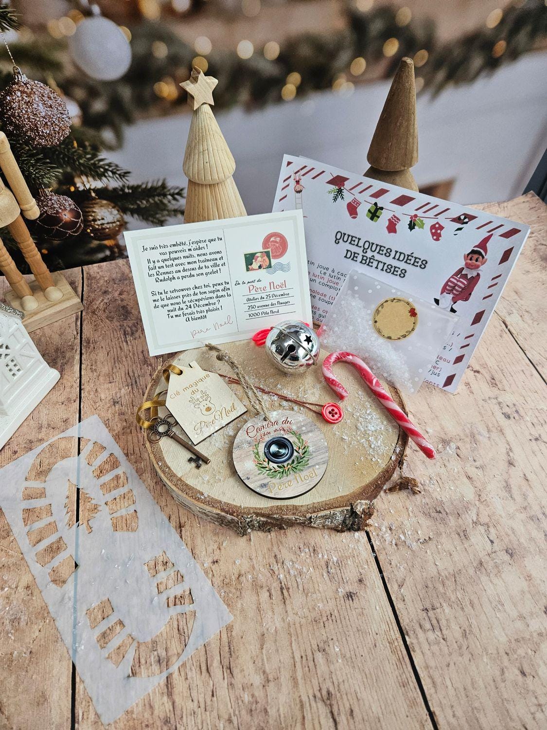 Kit- box du Père Noël / kit complet / idées blague bêtise / père noël / tradition noël / magie personnalisé / première année / grelot/ lutin