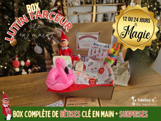 Box de bêtises clé en main pour Lutin farceur - personnalisée - par 12 ou 24 bêtises